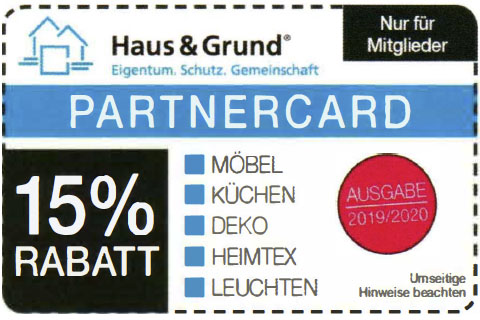 Möbel Heinrich Partnercard über Haus und Grund Burgdorf und Umgebung e. V. 